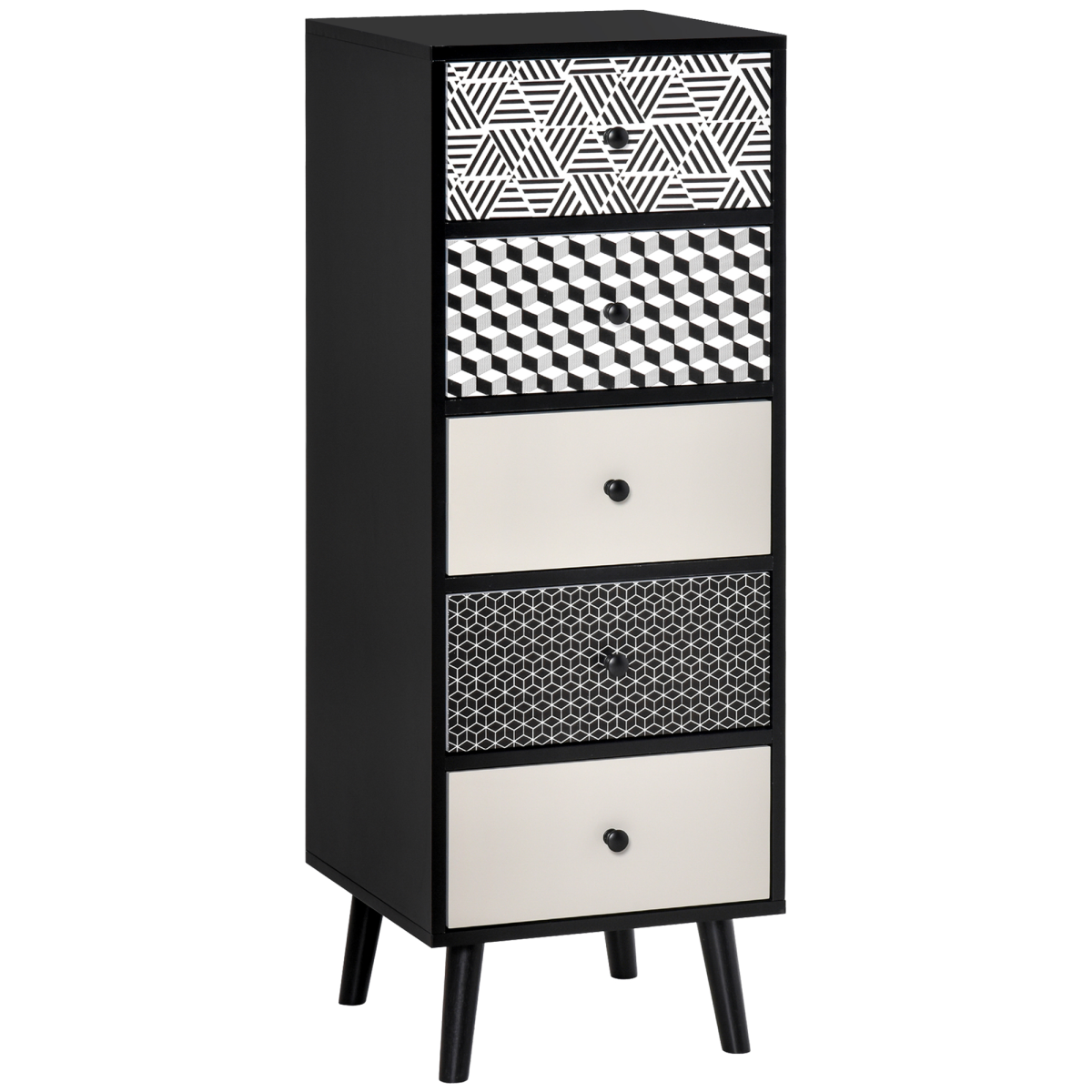 Chest of Drawers, 5 Drawer Dresser, Wooden Storage Cabinet Bedroom, Living Room