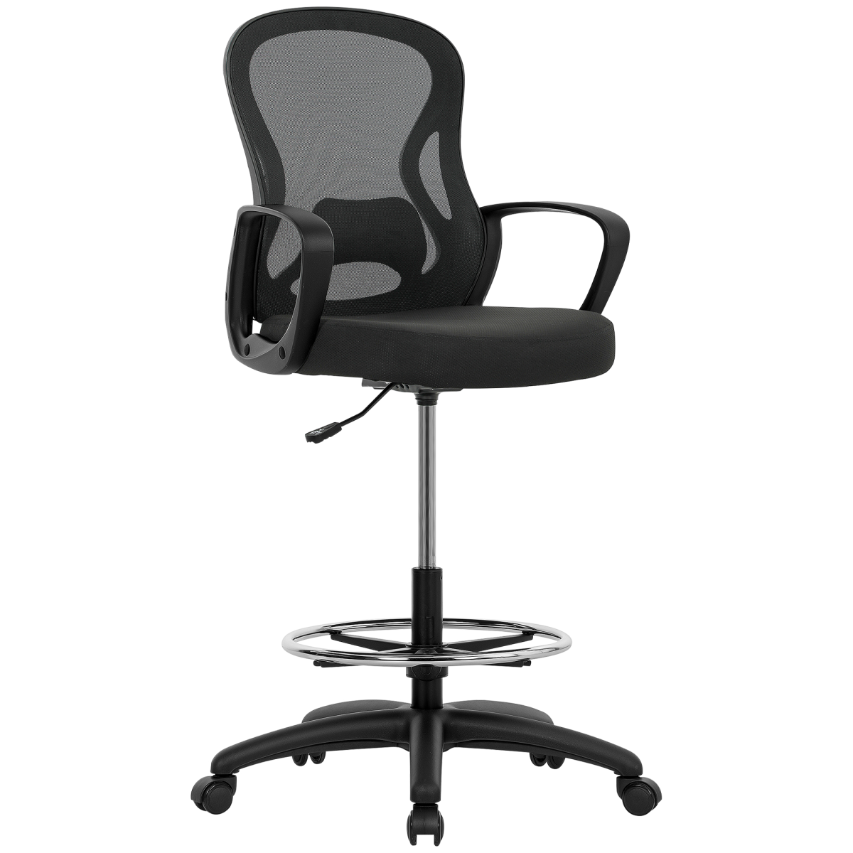 Vinsetto Mesh Office Chair with Lumbar Support, Adjustable Height, Black