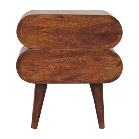 Artisan Furniture Solid Wood Bubble Chestnut Bedside, Brown, 2 Drawers