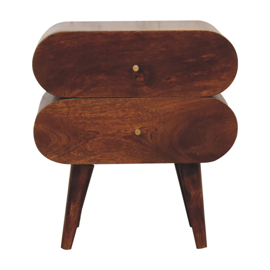 Artisan Furniture Solid Wood Bubble Chestnut Bedside, Brown, 2 Drawers