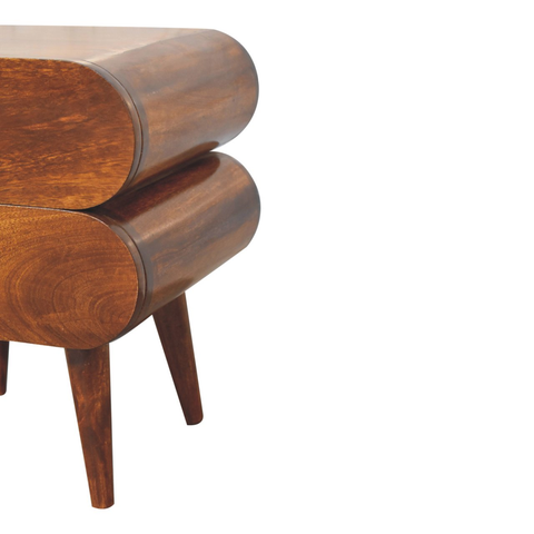 Artisan Furniture Solid Wood Bubble Chestnut Bedside, Brown, 2 Drawers
