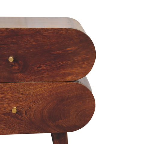 Artisan Furniture Solid Wood Bubble Chestnut Bedside, Brown, 2 Drawers